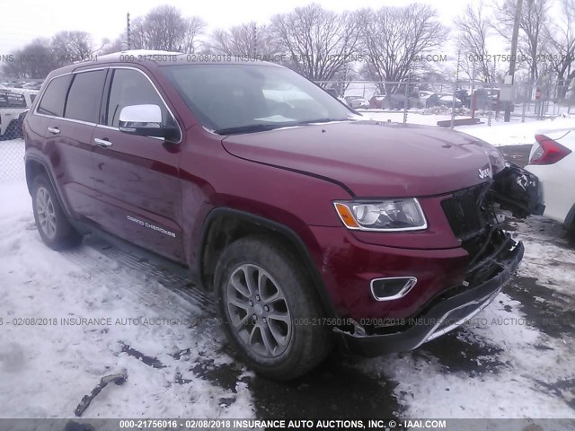 1C4RJFBG7EC517786 - 2014 JEEP GRAND CHEROKEE LIMITED RED photo 1