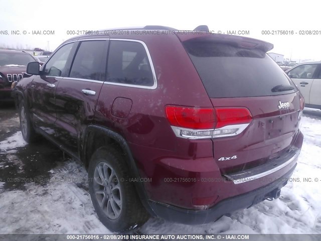 1C4RJFBG7EC517786 - 2014 JEEP GRAND CHEROKEE LIMITED RED photo 3