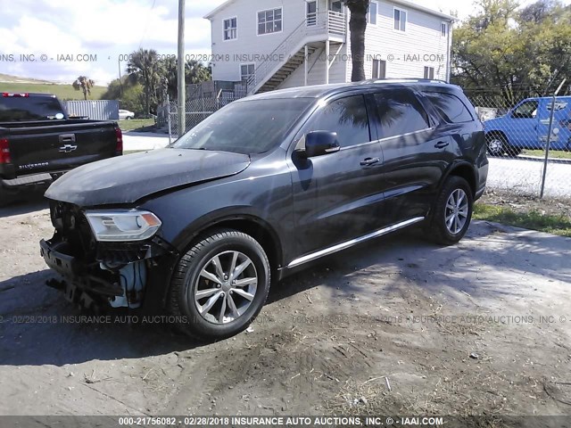 1C4RDHDG9EC267077 - 2014 DODGE DURANGO LIMITED BLACK photo 2