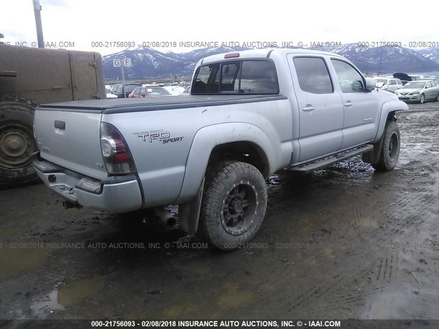 3TMMU4FN0BM026968 - 2011 TOYOTA TACOMA DOUBLE CAB LONG BED GRAY photo 4