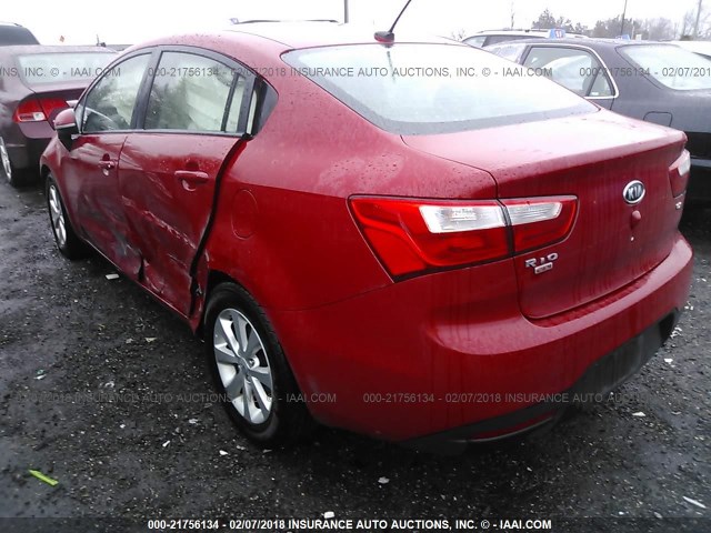 KNADN4A31C6056644 - 2012 KIA RIO EX/SX RED photo 3