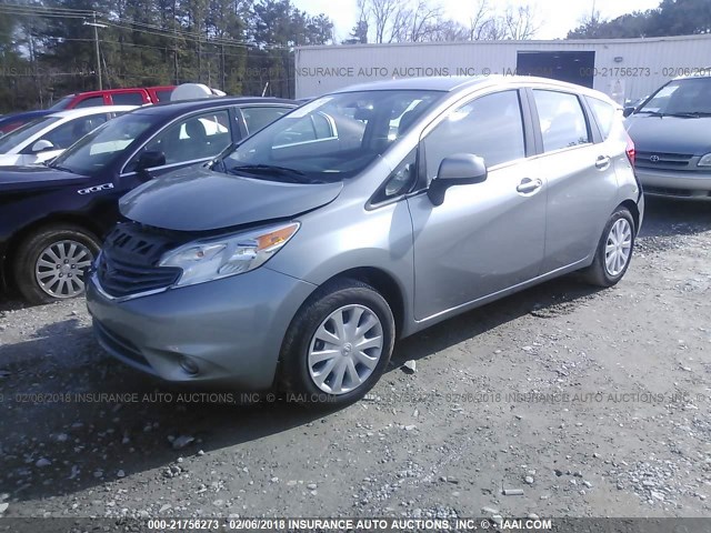 3N1CE2CPXEL397894 - 2014 NISSAN VERSA NOTE S/S PLUS/SV/SL SILVER photo 2