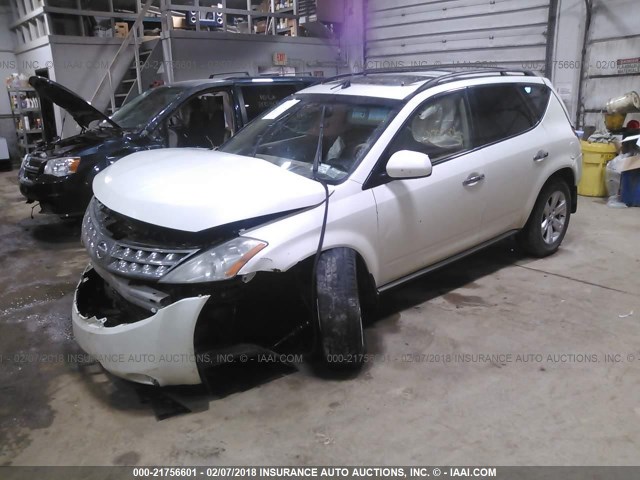 JN8AZ08W66W538800 - 2006 NISSAN MURANO SL/SE/S WHITE photo 2