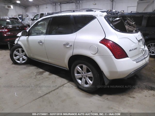 JN8AZ08W66W538800 - 2006 NISSAN MURANO SL/SE/S WHITE photo 3