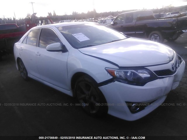 4T1BK1FK7CU504314 - 2012 TOYOTA CAMRY SE/XLE WHITE photo 1