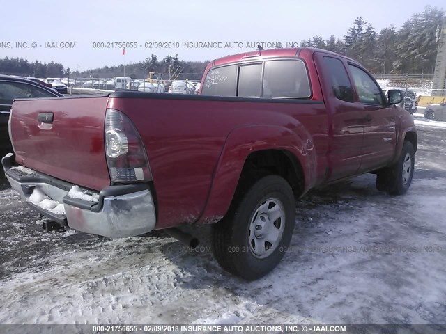 5TFUX4ENXCX014377 - 2012 TOYOTA TACOMA ACCESS CAB RED photo 4