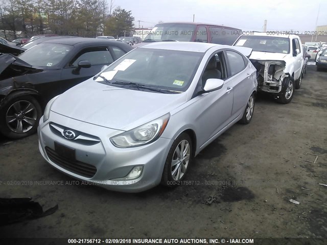 KMHCU4AE0CU070822 - 2012 HYUNDAI ACCENT GLS/GS/SE SILVER photo 2