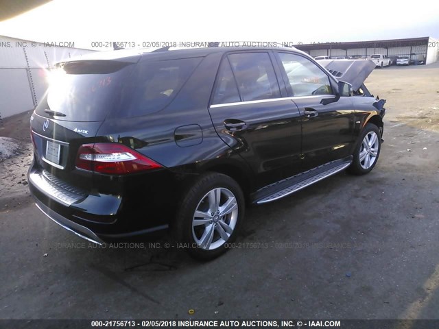4JGDA5HB4CA023101 - 2012 MERCEDES-BENZ ML 350 4MATIC BLACK photo 4