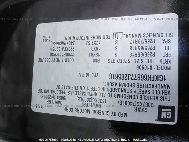 1GKFK66877J285616 - 2007 GMC YUKON XL DENALI BLACK photo 9