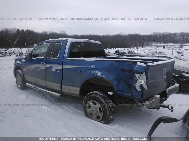 1FTPX14V99KC62641 - 2009 FORD F150 SUPER CAB BLUE photo 3