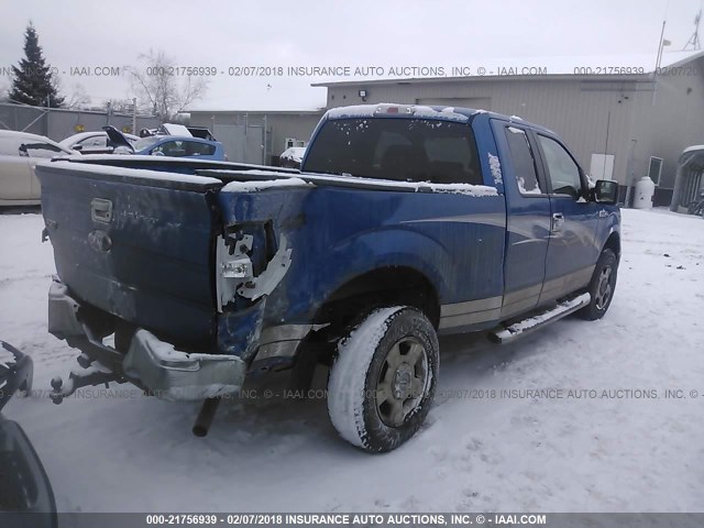 1FTPX14V99KC62641 - 2009 FORD F150 SUPER CAB BLUE photo 4