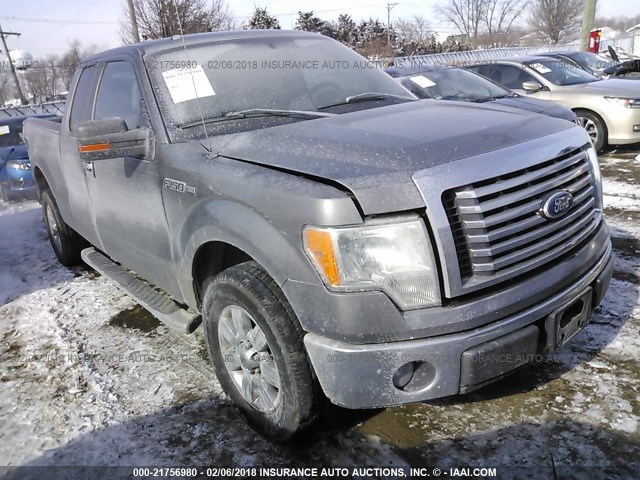 1FTEX1C85AFD16632 - 2010 FORD F150 SUPER CAB GRAY photo 1