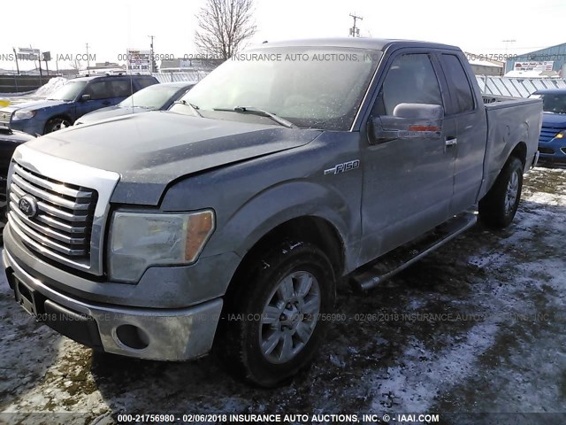 1FTEX1C85AFD16632 - 2010 FORD F150 SUPER CAB GRAY photo 2