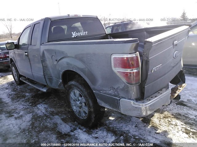 1FTEX1C85AFD16632 - 2010 FORD F150 SUPER CAB GRAY photo 3