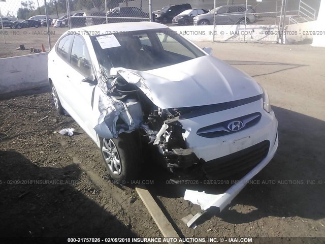 KMHCT4AE6EU714040 - 2014 HYUNDAI ACCENT GLS/GS WHITE photo 1