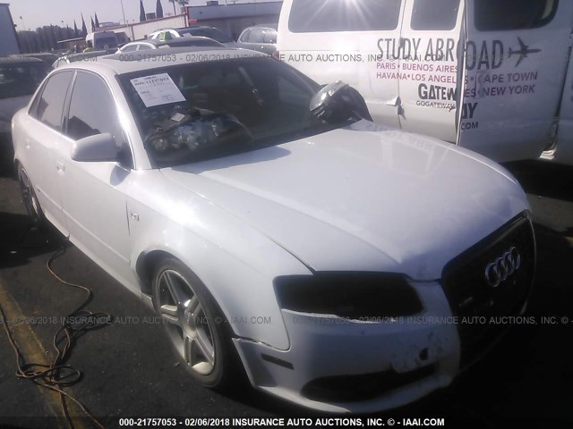 WAUAF78E68A073436 - 2008 AUDI A4 2.0T WHITE photo 1