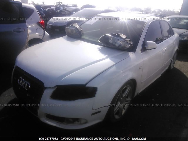 WAUAF78E68A073436 - 2008 AUDI A4 2.0T WHITE photo 2