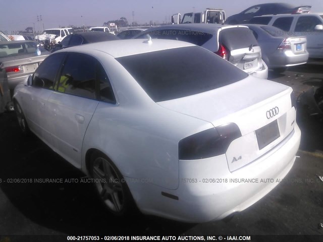 WAUAF78E68A073436 - 2008 AUDI A4 2.0T WHITE photo 3