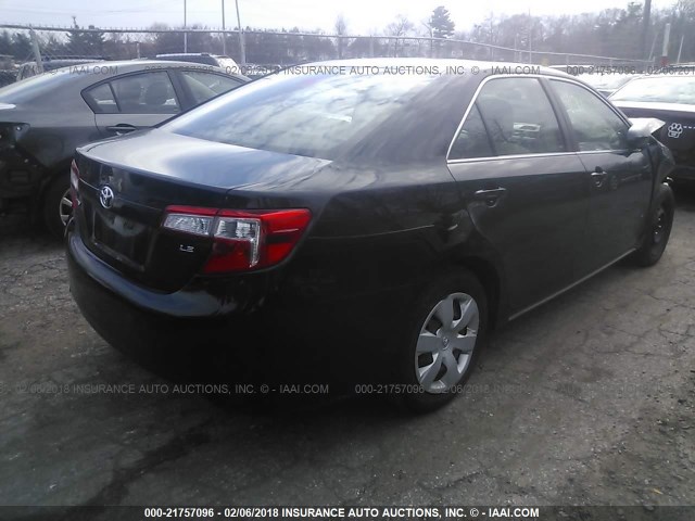 4T4BF1FK9CR225487 - 2012 TOYOTA CAMRY SE/LE/XLE BLACK photo 4