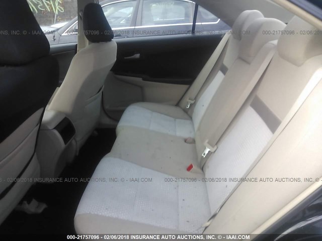 4T4BF1FK9CR225487 - 2012 TOYOTA CAMRY SE/LE/XLE BLACK photo 8