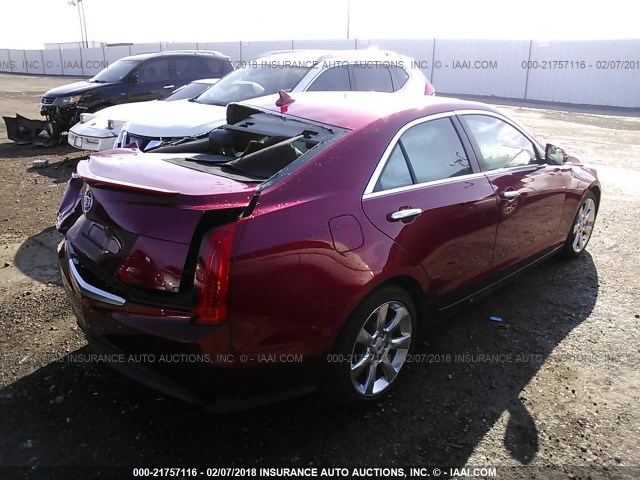 1G6AB5RA5D0113233 - 2013 CADILLAC ATS LUXURY RED photo 4