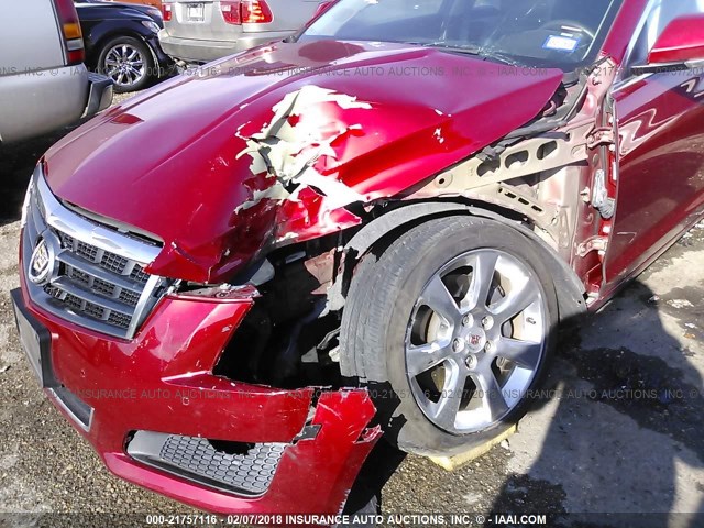 1G6AB5RA5D0113233 - 2013 CADILLAC ATS LUXURY RED photo 6