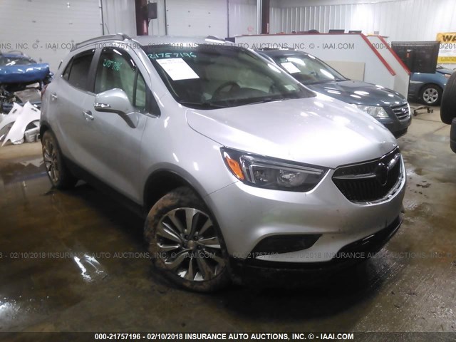 KL4CJASB8HB096419 - 2017 BUICK ENCORE PREFERRED SILVER photo 1