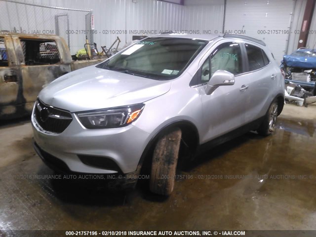 KL4CJASB8HB096419 - 2017 BUICK ENCORE PREFERRED SILVER photo 2