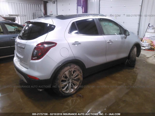 KL4CJASB8HB096419 - 2017 BUICK ENCORE PREFERRED SILVER photo 4