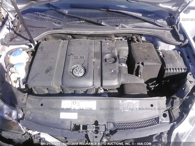 WVWBB7AJ9BW345143 - 2011 VOLKSWAGEN GOLF SILVER photo 10