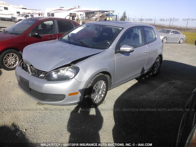 WVWBB7AJ9BW345143 - 2011 VOLKSWAGEN GOLF SILVER photo 2