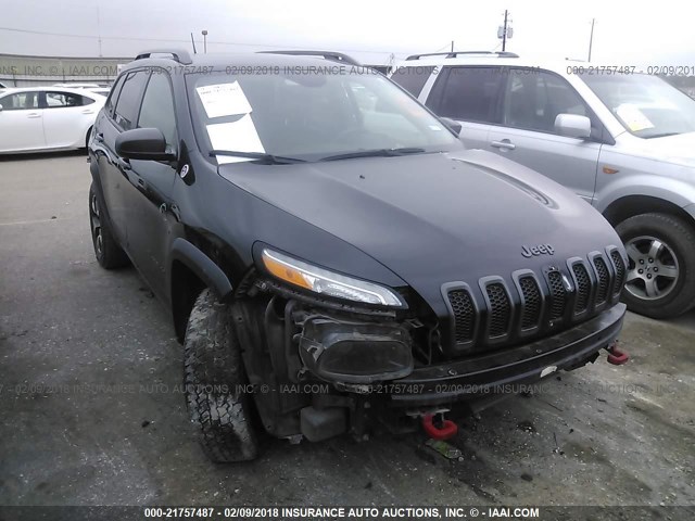 1C4PJMBS9EW145429 - 2014 JEEP CHEROKEE TRAILHAWK BLACK photo 1