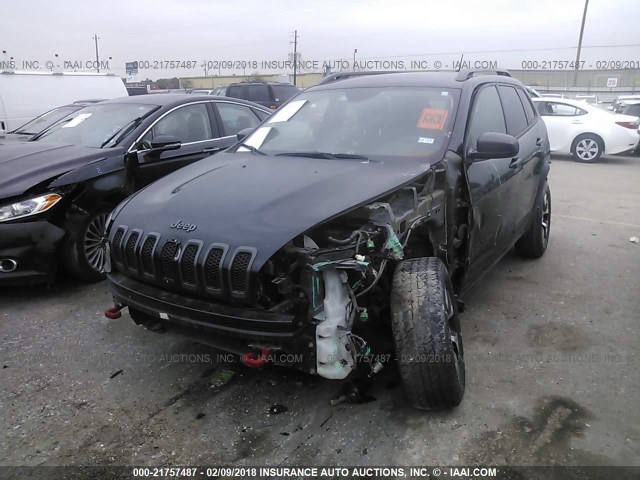 1C4PJMBS9EW145429 - 2014 JEEP CHEROKEE TRAILHAWK BLACK photo 2