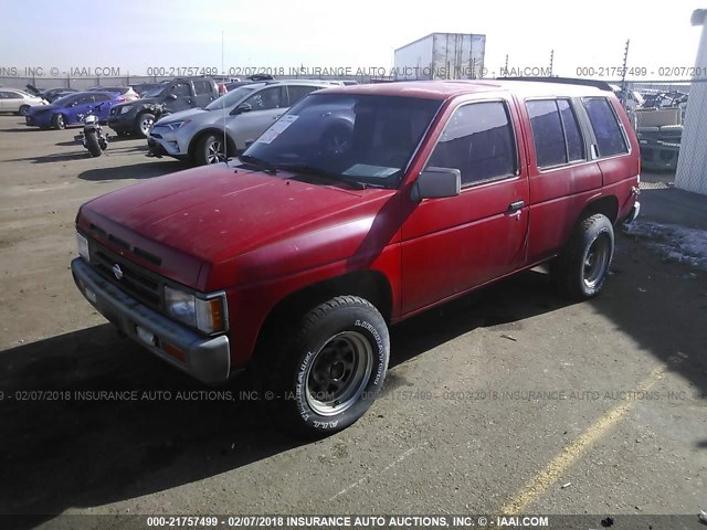 JN8HD17Y8PW130368 - 1993 NISSAN PATHFINDER XE/SE RED photo 2