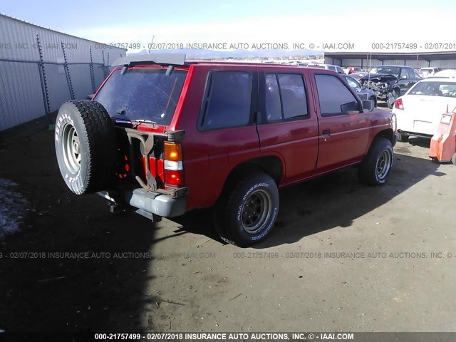 JN8HD17Y8PW130368 - 1993 NISSAN PATHFINDER XE/SE RED photo 4