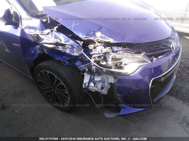 5YFBURHEXGP394480 - 2016 TOYOTA COROLLA L/LE/LE PLS/PRM/S/S PLS BLUE photo 6