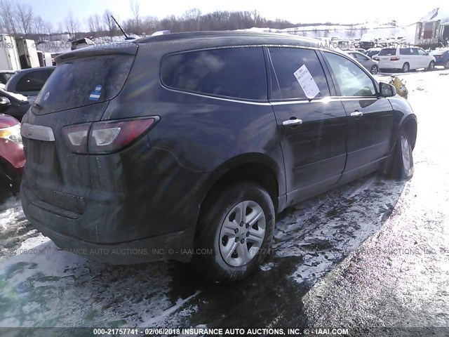 1GNKVFKDXEJ117591 - 2014 CHEVROLET TRAVERSE LS BLACK photo 4