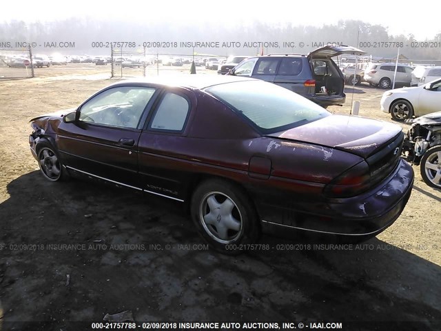 2G1WW12M1W9189246 - 1998 CHEVROLET MONTE CARLO LS 栗色 照片 3