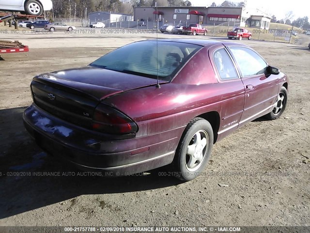 2G1WW12M1W9189246 - 1998 CHEVROLET MONTE CARLO LS 栗色 照片 4