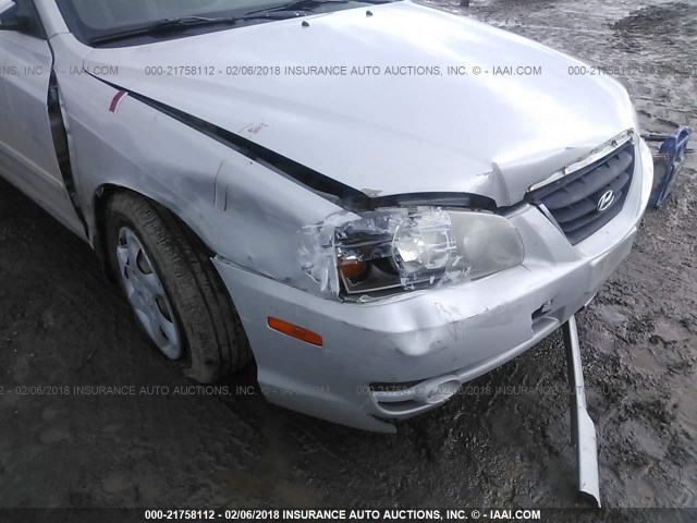 KMHDN46D36U270390 - 2006 HYUNDAI ELANTRA GLS/GT/LIMITED SILVER photo 6