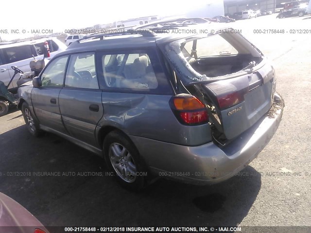 4S3BH665117633087 - 2001 SUBARU LEGACY OUTBACK GREEN photo 3