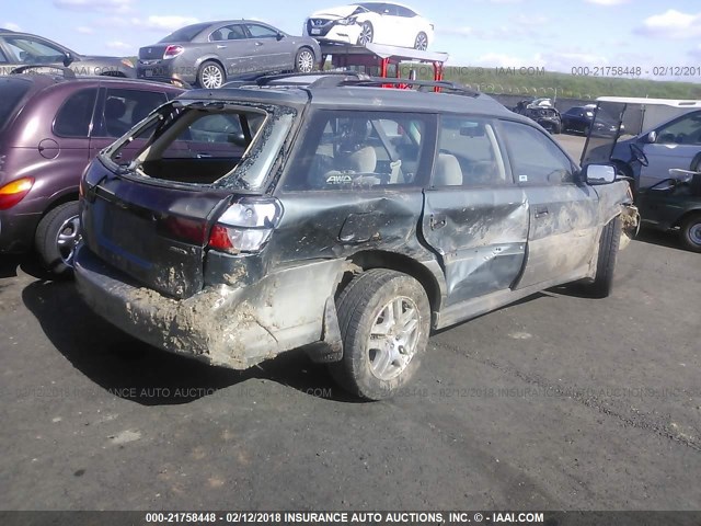 4S3BH665117633087 - 2001 SUBARU LEGACY OUTBACK GREEN photo 4