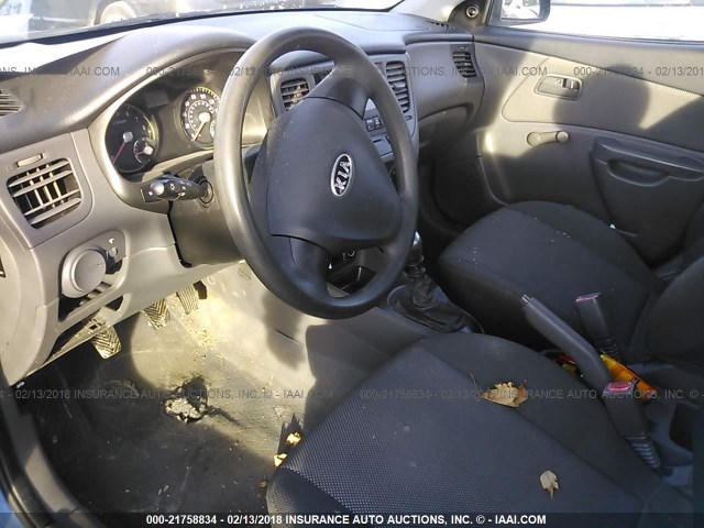 KNADE123686353767 - 2008 KIA RIO LX/SX BLUE photo 5