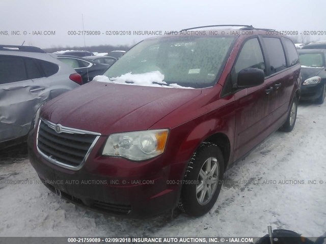 2A8HR44H58R604136 - 2008 CHRYSLER TOWN & COUNTRY LX RED photo 2