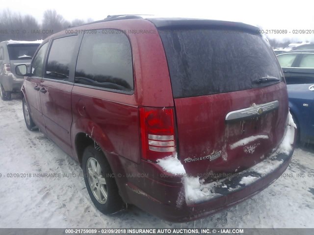 2A8HR44H58R604136 - 2008 CHRYSLER TOWN & COUNTRY LX RED photo 3