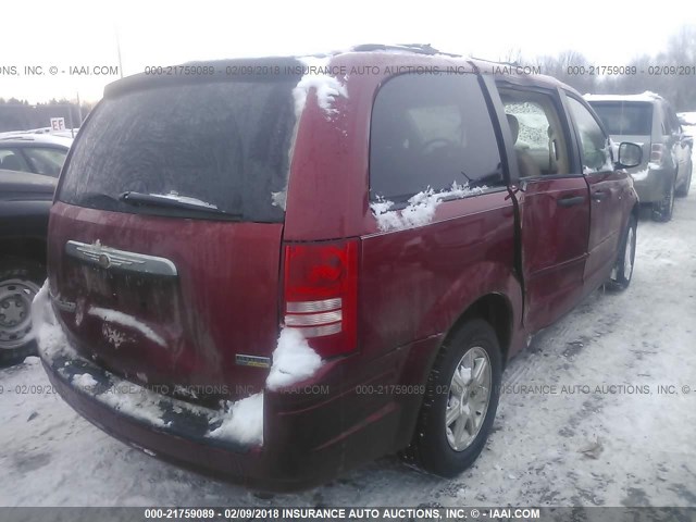 2A8HR44H58R604136 - 2008 CHRYSLER TOWN & COUNTRY LX RED photo 4