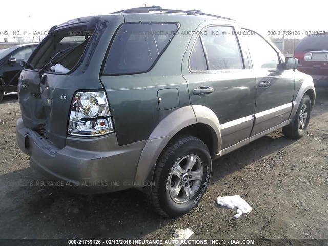 KNDJC733345183168 - 2004 KIA SORENTO EX/LX GREEN photo 4