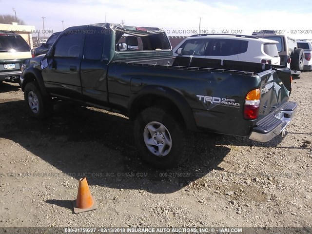 5TESN92N21Z859891 - 2001 TOYOTA TACOMA XTRACAB PRERUNNER მწვანე ფოტო 3