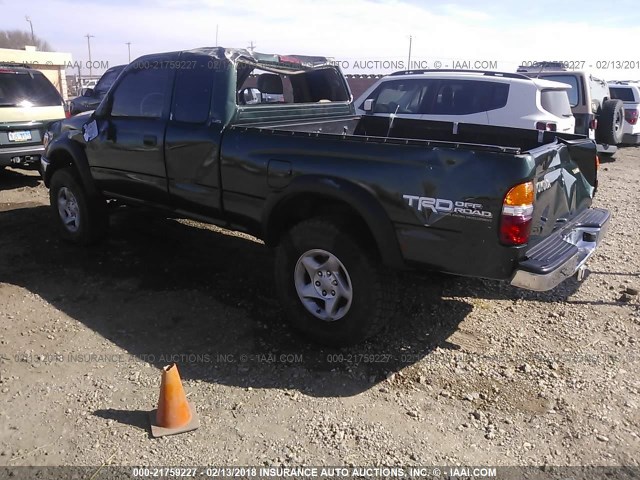 5TESN92N21Z859891 - 2001 TOYOTA TACOMA XTRACAB PRERUNNER GREEN photo 3