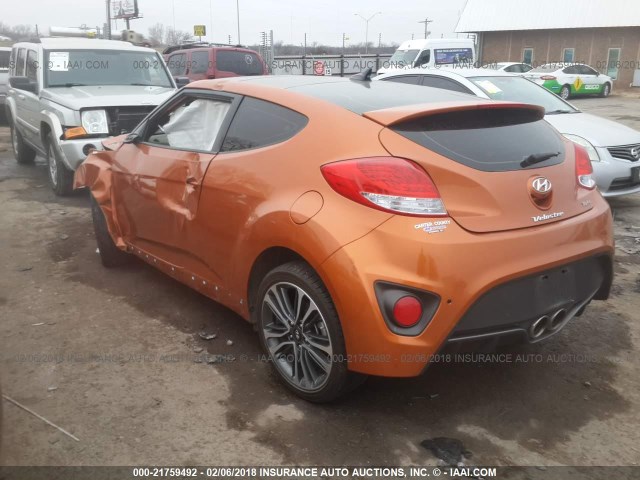 KMHTC6AE4GU299816 - 2016 HYUNDAI VELOSTER TURBO ORANGE photo 3